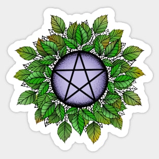 Leafy Lilac Pentagram T-Shirt Sticker